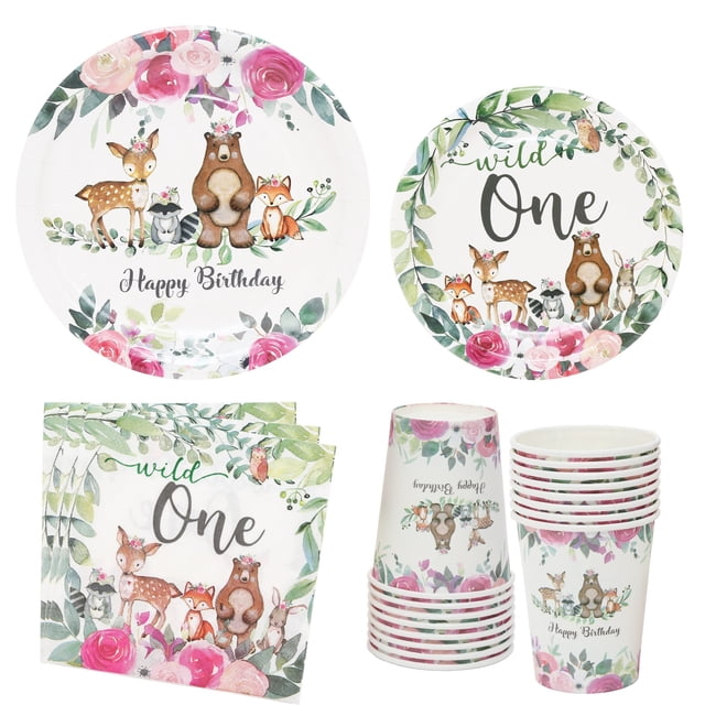 Conjunto de fiesta de cumpleaños decoración accesorios cartón tejido madera exquisito