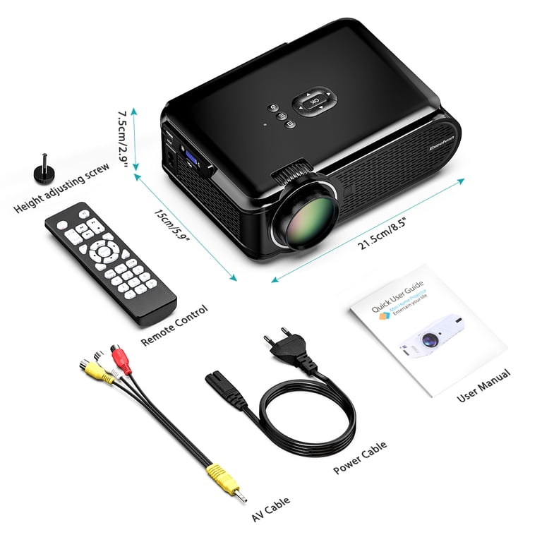 Excelvan BL-90 1000 Lumens 130 Inch Multimedia Portable LCD