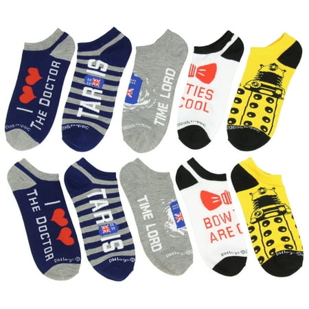 

Doctor Who Dalek TARDIS No-Show Socks 5 Pair