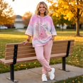 thumbnail image 6 of Women's Breast Cancer Awareness Hoodie in October We Wear Pink Shirts Drawstring Print 3/4 Sleeve Sweatshirts for Women, 6 of 7