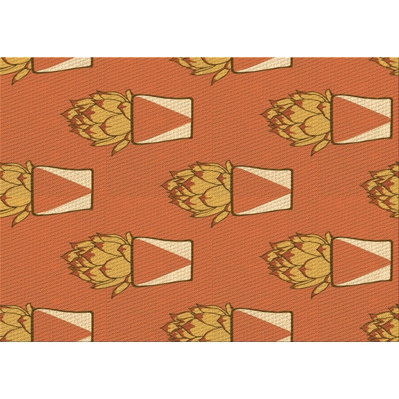 Ahgly Company Machine Washable Indoor Rectangle Transitional Orange Area Rugs, 2' x 3'