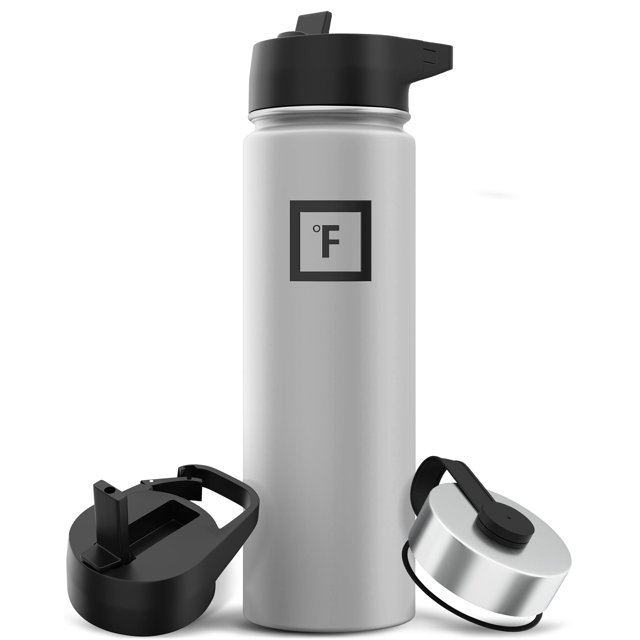 Botella de agua IRON °FLASK para acampar y senderismo, 650 ml, grafito