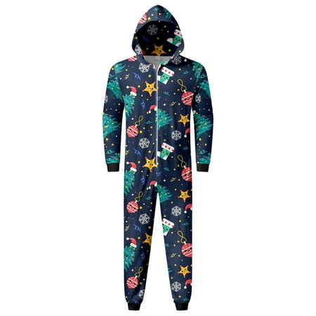 

Family Matching Outfits 2024 Christmas Suit Men Dad Cartoon Snowflake Plaid Prints Deer Pajamas Suit Homewear Hoodie Jumpsuit Matching Clothing Set