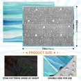 thumbnail image 3 of Blue and Green Waves Camping Blankets Bed Throws and Cozy Travel Blanket Fluorescence 70x55in Double Sided, 3 of 8