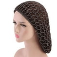 thumbnail image 4 of 3Pieces Mesh Crochet Hair Net Crocheted Hair Net Cap Rayon Snood Hat Thick Short Women Hairnet Snoods Cover Ornament for Sleeping, 4 of 8