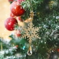 thumbnail image 6 of EazyTech Crystal Snowflake Christmas Tree Pendant Ornament Intricate Champagne Hanging Decor for Holiday Ambiance, Festive Scene Props, and Winter New Year Party Decoration 1PC, 6 of 7