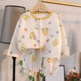 thumbnail image 2 of TOWED22 Kids Pajamas 2 Piece Long Sleeve Print Top and Pants Set Cotton Pjs Sleepwear Little Boys Girls Fall Winter 3 6 9 12 18 24 Months 2 3 4 5 6 7 8 9 Years(Yellow,18-24 M), 2 of 4
