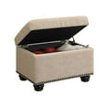 thumbnail image 3 of Designs4Comfort 5th Avenue Storage Ottoman in Beige Tan Fabric & Nail Head Trim, 3 of 5