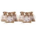 thumbnail image 3 of 4X5.5 Inch 20 Pcs Burlap Drawstring Gift Bag - Burlap with One Side Organza Wedding Party Welcome Favor Bags - Tan, 3 of 6