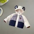 thumbnail image 3 of Hicidod Girls Winter Jacket Cute Bear Ears Hooded Warm Down Coats Fashion Solid Color Cotton Thicken Lightweight Outwear, 3 of 6