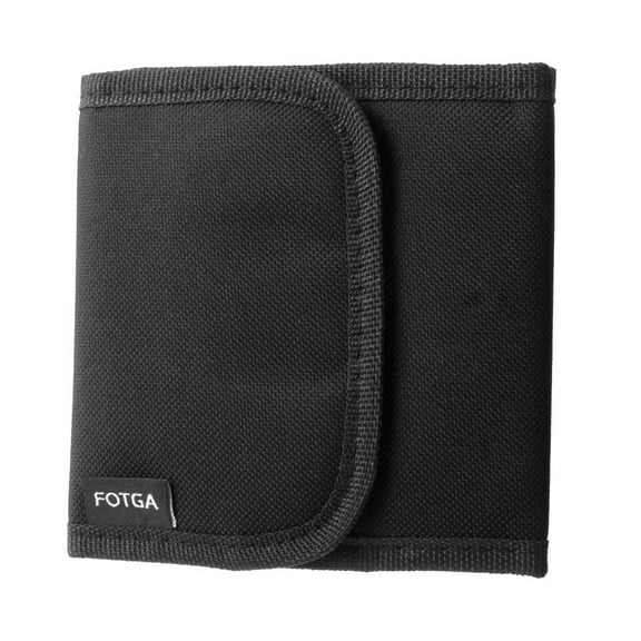 Black Nylon 3Solt 3 Pockets Filter Case Wallet Shell Storage Holder