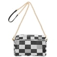 thumbnail image 2 of FORMRS Women Crossbody Purse with Chain Strap Vegan Leather Shoulder Handbag, Black and Gray Plaid Pattern, 2 of 7