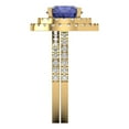 thumbnail image 3 of 2.68 ct Brilliant Round Cut Tanzanite 14K Yellow Gold Halo Solitaire with Accents Engagement Bridal Wedding Ring Band Set size 6.25, 3 of 7
