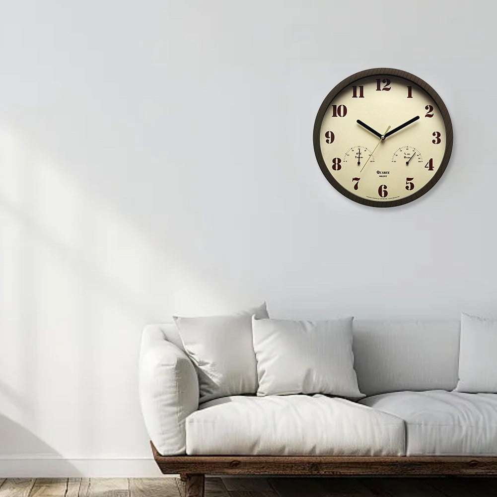 RANME Small Outdoor Clocks For Patio With Thermometer & Hygrometer Indoor Outdoor Use