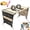 Khaki, variant on 2-in-1 Foldable Pet Grooming Bed, Portable Pet Bathing Stand, Dog Grooming Hammock with Foldable Frame and Mesh Side Pockets, Suitable for Pet Washing Maintenance Travel Grooming