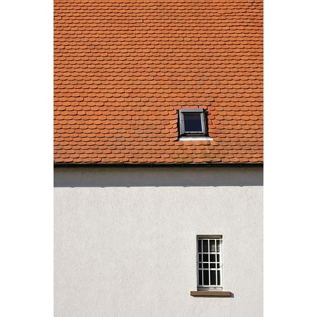 Doors Windows Roof Tiles - Canvas Print Home Sky Tile Architecture Red Window Brick Roof Stretched Canvas 10 x 14