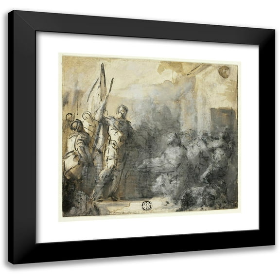 Domenico Mondo 13x12 Black Modern Framed Museum Art Print Titled - David and Abigail