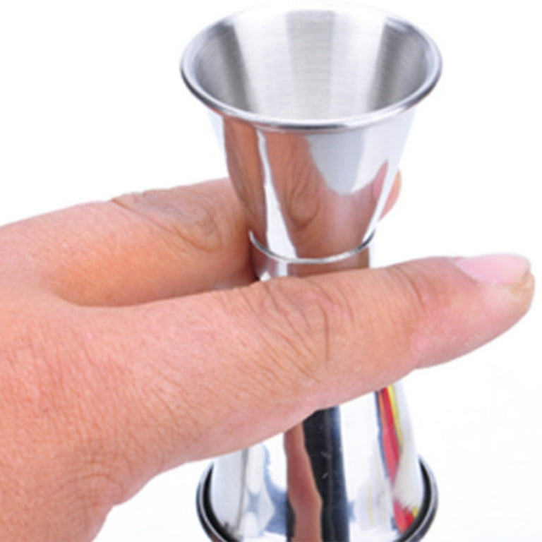 Stainless Steel Double Jigger Shot Glass Cocktail Bartender Mixer Measuring  Cup - Silver - Bed Bath & Beyond - 37021708
