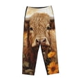 thumbnail image 6 of Uemuo Vintage Sunflower Cow Pattern Women's Wide Leg Palazzo Lounge Pants with Pockets Light Weight Loose Comfy Casual Pajama Pants-Medium, 6 of 9