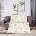thumbnail image 6 of DouZhe Ultra-Soft Micro Fleece Lightweight Flannel Bed Blanket, Yellow Cartoon Sunflower Flowers Print Cozy Warm Throw Blankets, 50"x40", 6 of 7