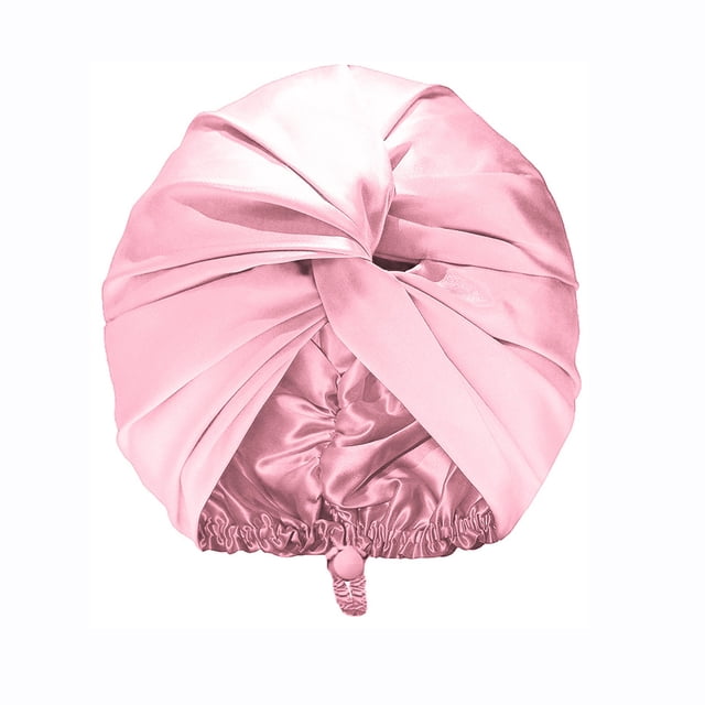 Bonnet en Satin de Soie pour Dormir Turban Double Couche Bonnet de Nuit