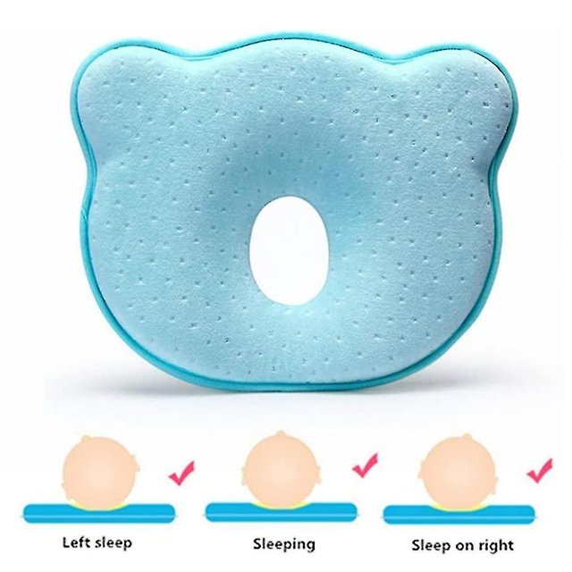 Almohada de bebé para recién nacido, espuma para bebés, almohada para cabeza y cuello Feliz Sencillez