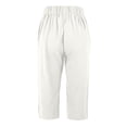 thumbnail image 6 of High Waist Yoga Capriss New Women's Sport Capris Casual Elastic Waist Cropped Trousers with Pocket Straight Leg Split Hem Capris with Button Decor, 6 of 8