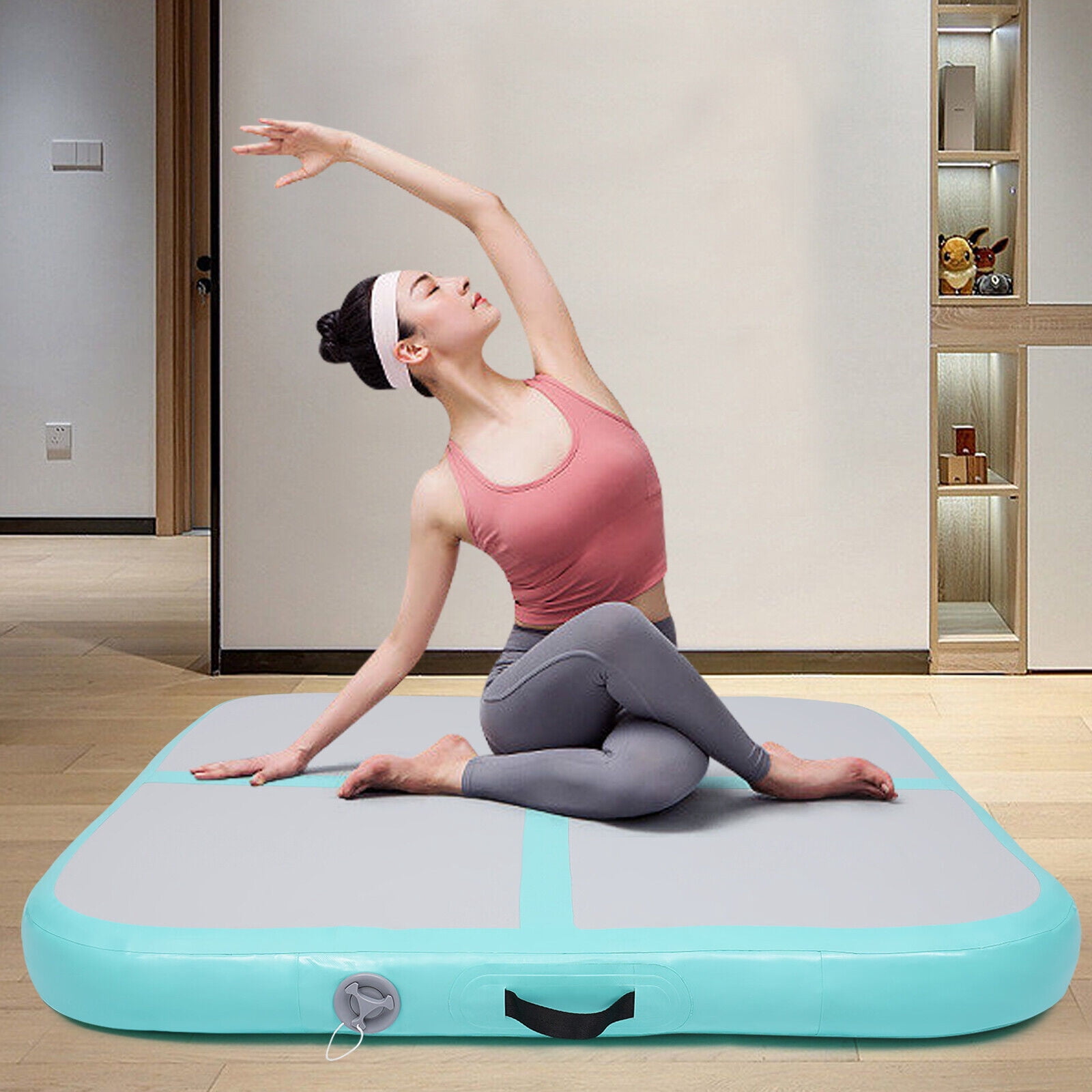 Miumaeov Inflatable Gymnastics Mat PVC Air Gymnastics Mat Training Mats for Health Clubs Dance