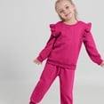 thumbnail image 3 of GYRATEDREAM Toddler Girls 2 Piece Outfits Ruffle Long Sleeve Pullover Sweatshirts and Sweatpants Fall Clothing Sets, 3 of 9