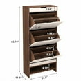 thumbnail image 6 of Shoe Cabinet with 3 Flip Drawers, Modern Shoe Storage Cabinet for Entryway, Console Table with Top Storage Drawers, Free Standing Shoe Rack Organizer, Natural Finished, 6 of 6