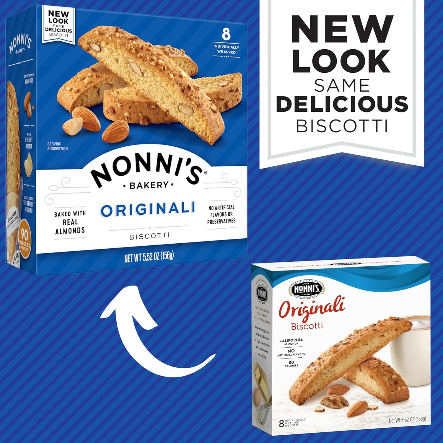 Originali Almond Biscotti Italian Cookies - 3 Boxes Biscotti Individually Wrapped Cookies - Italian Biscotti Cookies Baked w/a Hint of Anise & California Almonds - Kosher - 5.52 oz