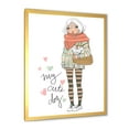 thumbnail image 2 of Designart 'My Cute Dog Cute Girl With Dog' Shabby Chic Framed Art Print, 2 of 4