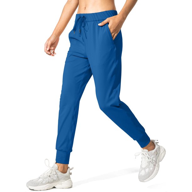 Pantalones deportivos SANTINY para mujer, ligeros, para correr, con cordón, entrenamiento, viajes, yoga, atletismo, pantalones de salón con bolsillos (Blue_S)