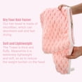 thumbnail image 4 of Hair Drying Towel Dry Cap Cloud Grid Shape Lightweight for After Bath Drying Hair Coral Fleece Pink, 4 of 7