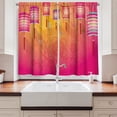 thumbnail image 2 of Ambesonne Oriental Kitchen Curtains, New Year Festivities Art, 55"x39", Fuchsia, 2 of 3