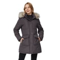 thumbnail image 2 of Ampake Women's Snow Jacket Puffer Coat Winter Padded Parka with Removable Hood Charcoal L, 2 of 13
