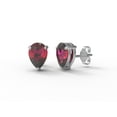 thumbnail image 2 of 1.60 Ct Pear Shape Garnet Gemstone 925 Sterling Silver Solitaire Ring Pendant Earring Set Jewelry, 2 of 5