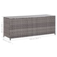 thumbnail image 4 of vidaXL Garden Storage Box Grey 150x50x60 cm Poly Rattan, 4 of 5