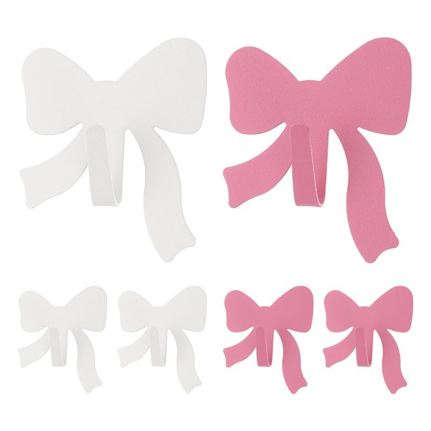 Uxcell 6Pcs Ganchos de Pared Decorativos, Ganchos Adhesivos de Metal para Toallas, Rosa Dorado/Blanco
