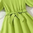 thumbnail image 5 of Ruyang Girls Puff Sleeves Big Swing Dress Bow A-line Waist-Hugging Dresses New Summer Style Temperament Fashionable Skirt for Girls, 5 of 9