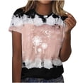 thumbnail image 3 of Alllist Womens Tops Black Crew Neck Graphic Short Sleeve T-Shirts Dress Blouses for Women, 3 of 5