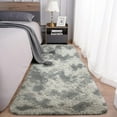 thumbnail image 3 of IR Imperial Rooms Shaggy Rug 3x5ft for Bedroom Fluffy Shag Rug Anti-Slip Living Room Washable Soft Carpet Tie Dye Light Gray, 3 of 6