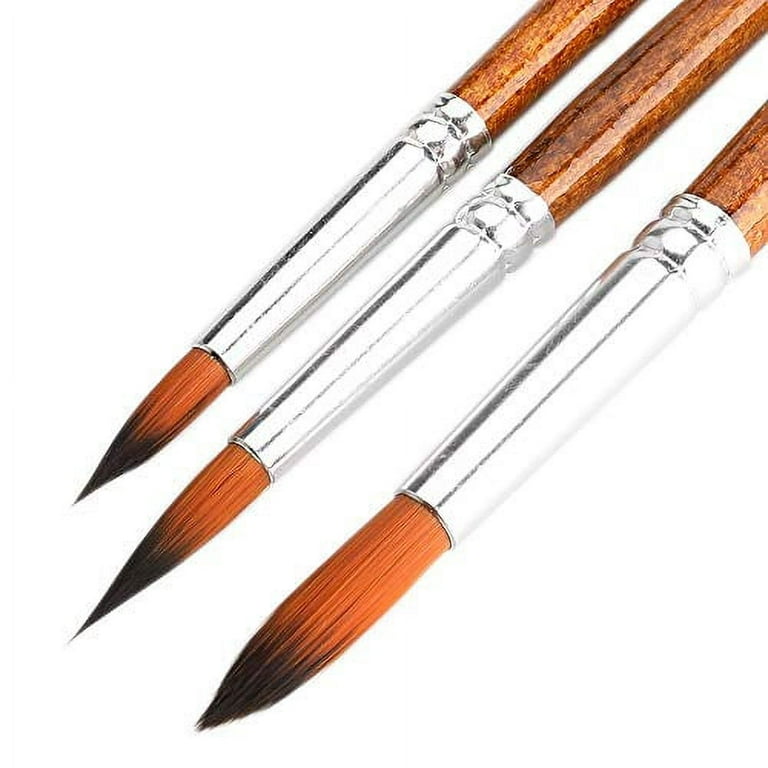  Whiskey Painters Round Pointed Watercolor Pocket Sized,  Retractable Travel Brush - Size 2- Set of 2 with Carry Case - Free Two  Refillable Travel Water Brushes