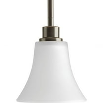 Progress Lighting Joy Collection 1-Light Mini-Pendant, Antique Bronze, Etched White Fluted Glass