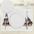 thumbnail image 3 of Ambesonne Birthday Place Mats Set of 4, Birthday Dogs Hats, Standard Size, Marigold and Black, 3 of 6