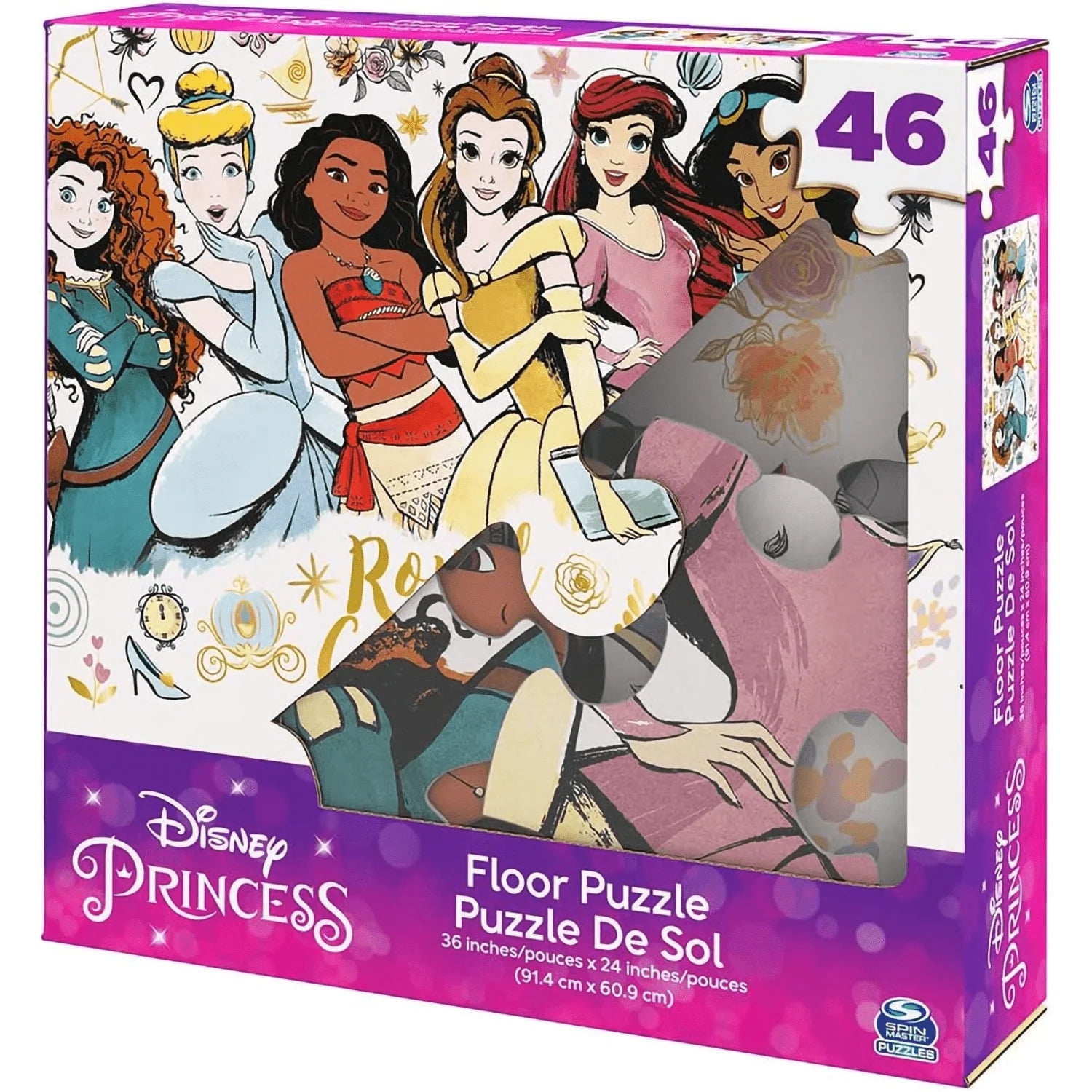 Disney 30391685 Royal Courage Princess Floor Puzzle 46 Piece Walmart