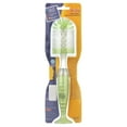 Nuby Soap Dispensing Bottle Brushes, Pink and Green, 2 Pack