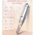 thumbnail image 4 of 45000RPM Cordless Electric Nail Drill File for Acrylic Gel Nails Polishing Removing, Portable Efile with Drill Bits Kit for All Nail Care, Manicure Polishing, Shaping Gel Removal at Home Salon, 4 of 8
