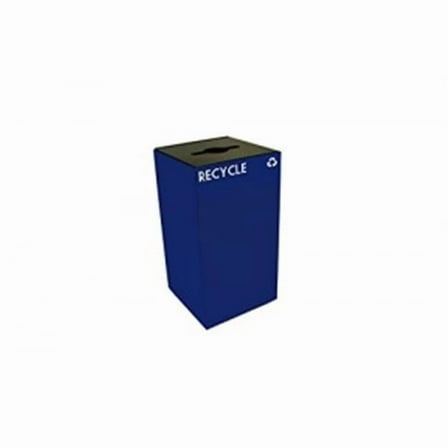 Witt Industries  Geocube Recycling Receptacle With Round Opening- 28 Gallon - Blue