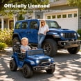 thumbnail image 2 of Jeep 12V Ride on Car with Remote Control/Bluetooth, Jeep Wrangler Rubicon Battery Powered Ride on Truck Toy w/Dual Wheel Suspension, Electric Car for Kids Toddler, Blue, 2 of 8